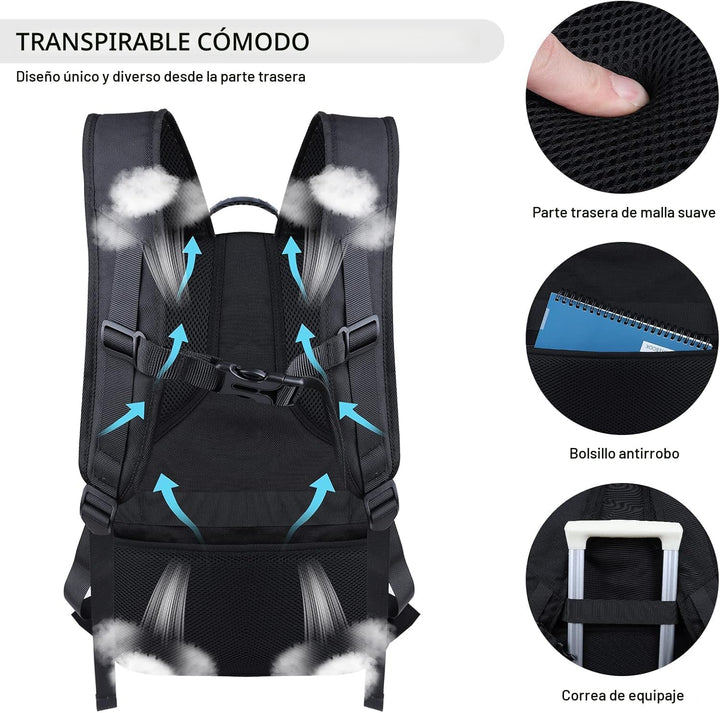 Mochila extra grande de viaje para portátil ANTERK, de 17.3 pulgada...