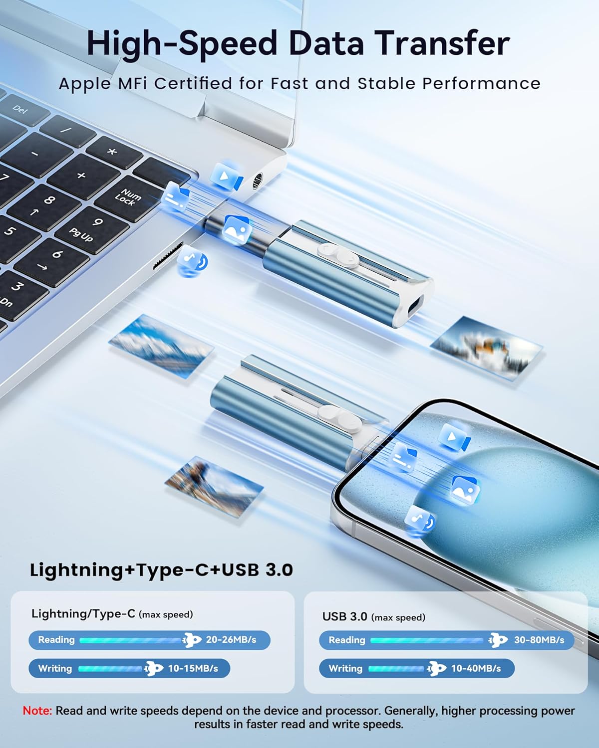 Unidad flash con certificación MFi de 512 GB para iPhone Thumb Driv...