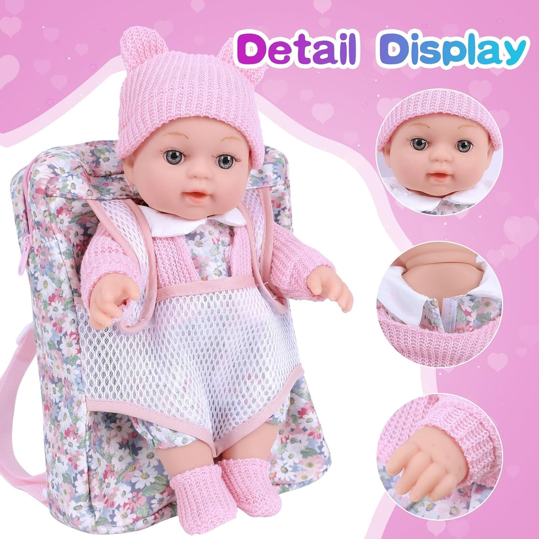 BDDOLL Juego de Mochila para Muñeca de Bebé de 12 Pulgadas con Ropa...
