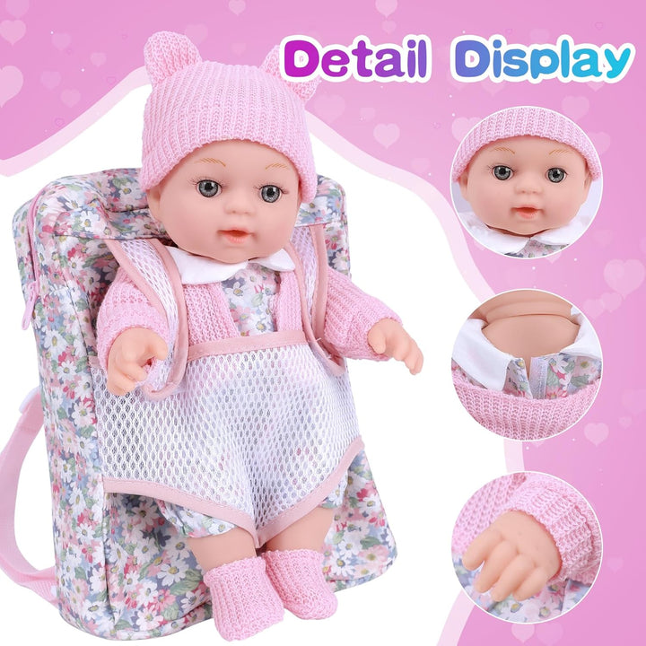 BDDOLL Juego de Mochila para Muñeca de Bebé de 12 Pulgadas con Ropa...