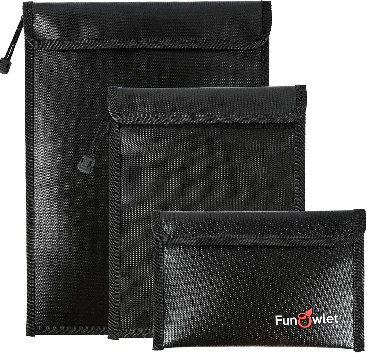 Bolsa impermeable ignífuga para documentos de dinero, 3 unidades