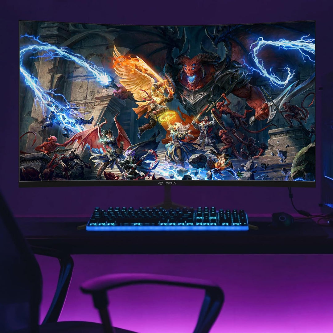 CRUA Monitor curvo FHD 200Hz para juegos de 32 pulgadas, 1800R, AMD...