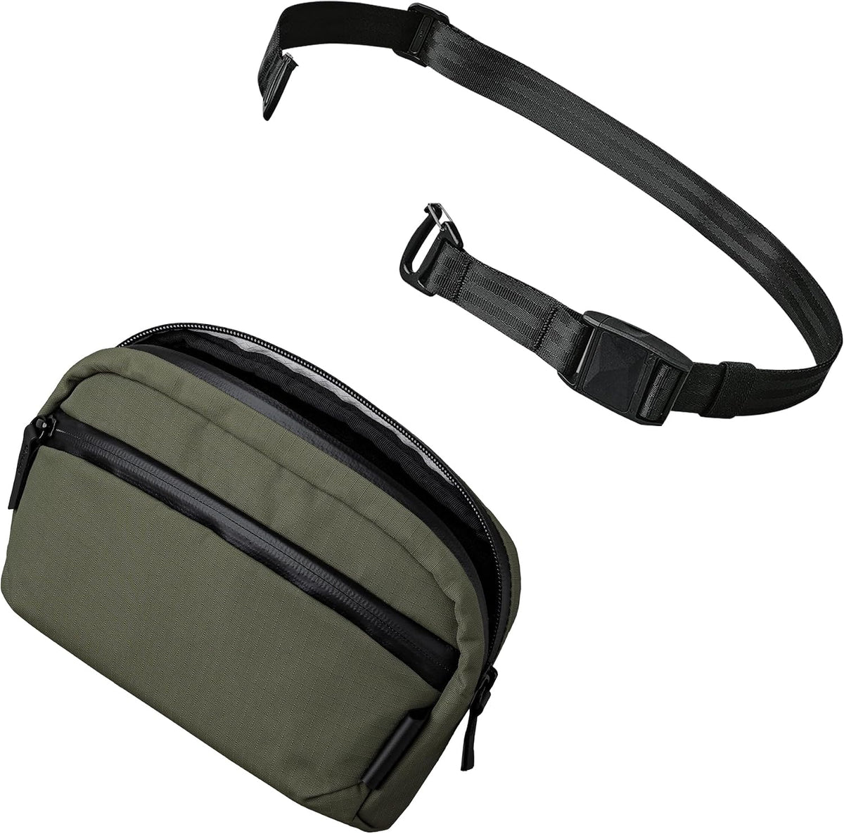 ALPAKA Flight Sling 1L y Mini Pro - Correa cruzada de repuesto para bolsa de hombro, hebilla magnética de liberación rápida Maglockz, ajustable y desmontable; verde Axoflux 210D