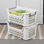 Sterilite Cesta apilable para ropa sucia, cesta de ropa de plástico