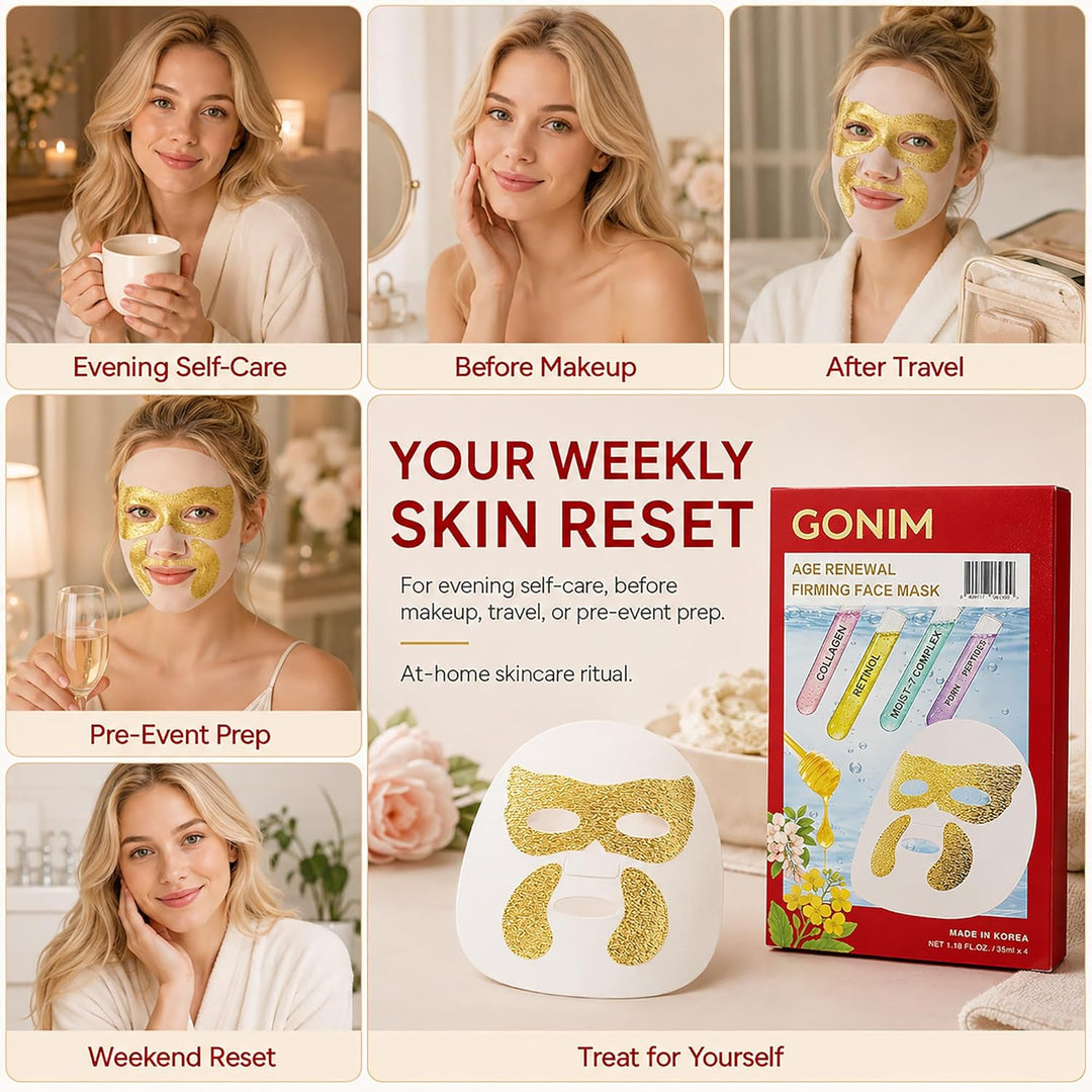 GONIM Mascarilla coreana con parches integrados para los ojos con P...