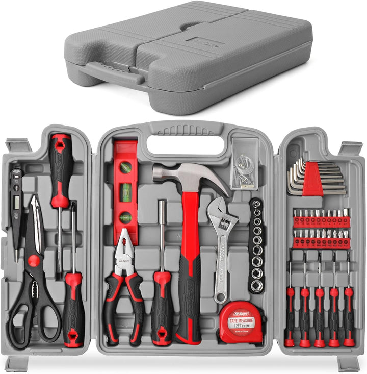 Hi-Spec Kit de herramientas para el hogar de 54 piezas, color rojo,...