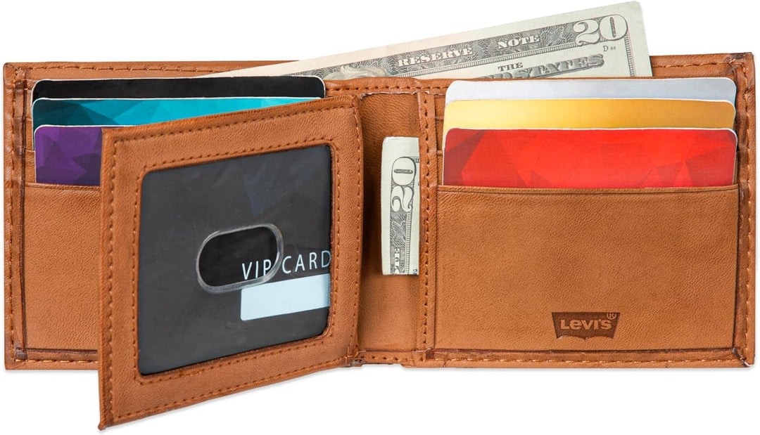 Levi's Cartera delgada para hombre con capacidad extra y bloque...