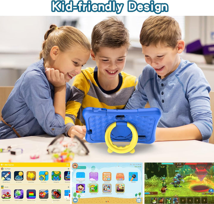 PRITOM Tablet de 7 pulgadas para niños con estuche sólido, tabletas...