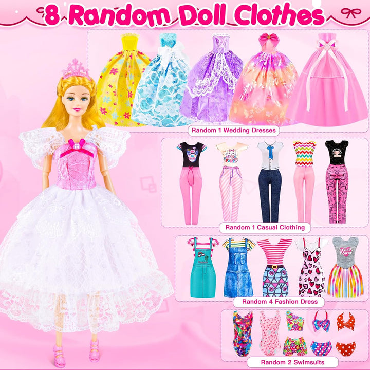 Armario de muñecas de 164 piezas con juego de ropa y accesorios par...