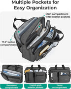 BAGSMART Bolsa para laptop 3 en 1 para hombres, maletín para comput...