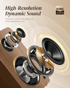 SoulBox S1 - Tocadiscos de vinilo con altavoces estéreo, tocadiscos con preamplificador integrado, brazo en forma de S, 33/45 RPM, nogal