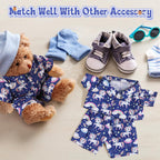 Litherr S 2 juegos de pijamas de oso de peluche azul y