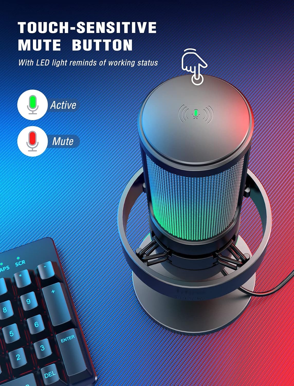 FIFINE AmpliGame A8 Micrófono de condensador USB para juegos con control