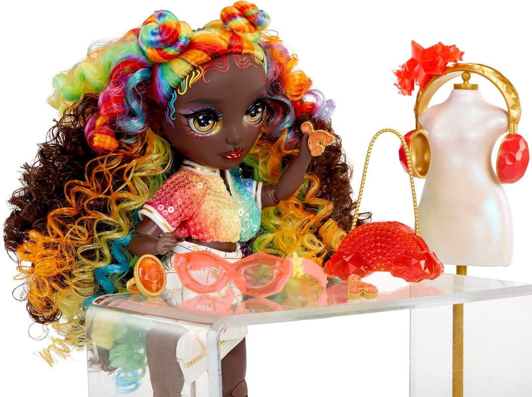 Rainbow High Creative Crystals Iris - Muñeca de moda Rainbow de 11&...