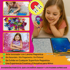 Kit de Arte en Foil Princess & Unicorn para Niñas - Caja Metálica Magnética con Imanes de Foil, Manualidad Reutilizable y Sin Desorden para Viajes, Kit DIY de Artes y Manualidades para Niñas de 4-8 y 8-12 años