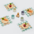 Platos de juego de madera para niños - Accesorios para cocina de juego