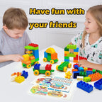 CONVENTEJOY Juego de 90 bloques de construcción clásicos para niños pequeños de 3 a 6 años, juguete educativo de tren de ladrillos de construcción grandes, juguetes STEM compatibles con las principales marcas, regalo para niños