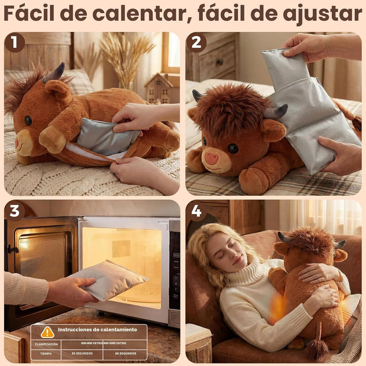 Mewaii Animales de Peluche con Peso con Almohadilla Térmica para Mi...