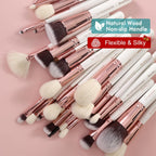 Set de brochas de maquillaje profesional 32 piezas de pelo de cabra