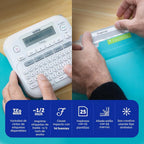 Brother P-Touch - Máquina etiquetadora PTD220, impresora térmica sin tinta para organización del hogar y la oficina, portátil y ligera, teclado QWERTY de un solo toque y 25 plantillas preestablecidas