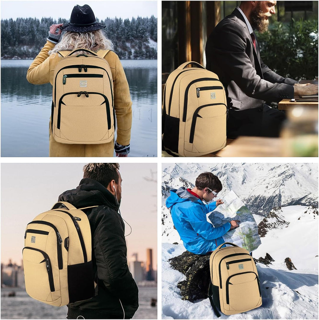 Mochila para Laptop Volher, Caqui, 15,6 pulg., Computadora portátil