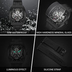SAPPHERO Relojes de vestir para hombre, relojes de cuarzo analógicos de silicona para hombre