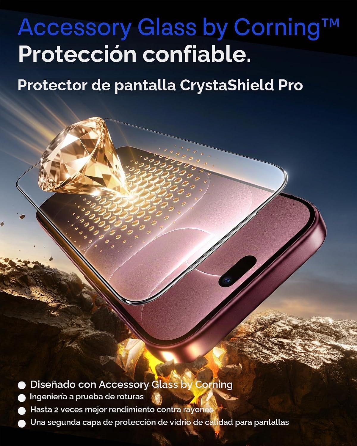 SMARTDEVIL Paquete de 3 protectores de pantalla de vidrio templado para