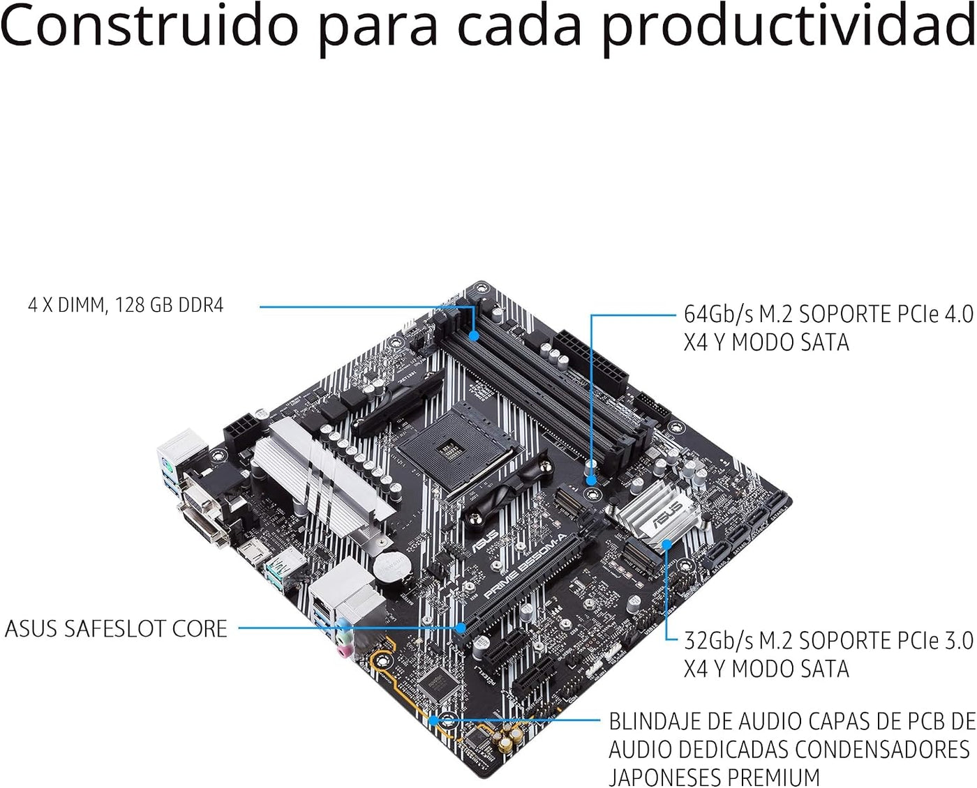 ASUS Prime B550M-A WiFi II AMD Micro ATX Placa base con PCIe 4.0, W...