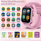 Relojes inteligentes para niñas de 3 a 12 años, juguetes de aprendizaje con 32 juegos, audiolibros, tarjetas de aprendizaje, cámara de video HD, pantalla táctil, música, podómetro, sistemas de aprendizaje, regalo de cumpleaños