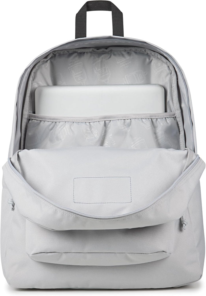 JanSport Mochila Superbreak Plus, Gris conectado a tierra, Tamaño ú...