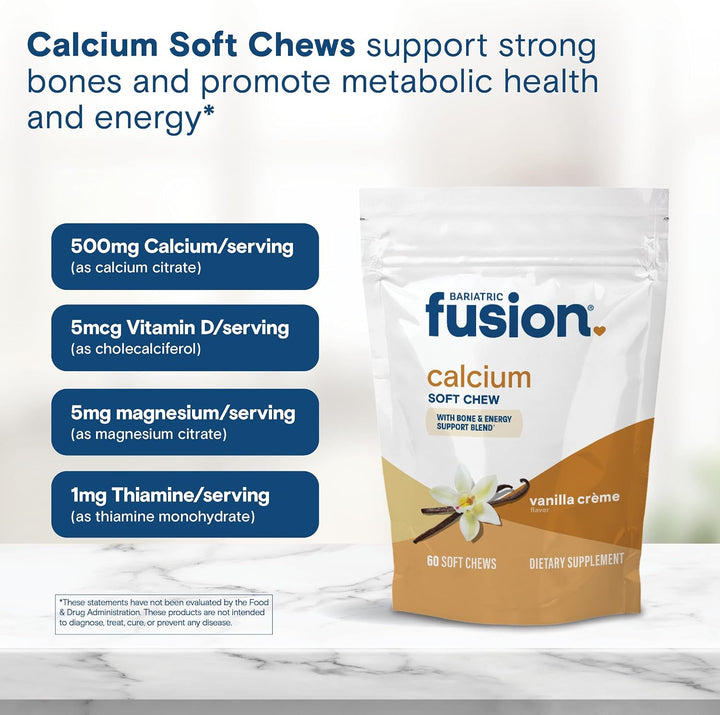 Bariatric Fusion Citrato de calcio con sabor a vainilla, 500 mg y v...