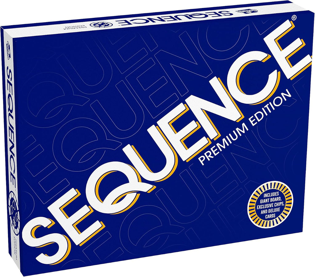 Sequence Premium Edition - Impresionante juego con tablero gigante (20.25 x 26.25 pulgadas), fichas exclusivas y tarjetas de lujo de Goliath, azul, para mayores de 7 años