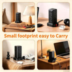 SMALLRT - Cable de extensión con múltiples tomas, torre de regleta de alimentación de enchufe plano con USB 12 salidas de CA, extensor de salida de cable de extensión ultrafino de 6.5 pies para