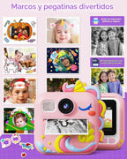 KOKODI Cámara de impresión instantánea para niños, cámaras para niños pequeños, regalos de cumpleaños de Navidad para niñas de 3 a 12 años, cámara de video digital imprimible instantánea para niños, juguetes para niñas de 5 a 7 años (rosa)