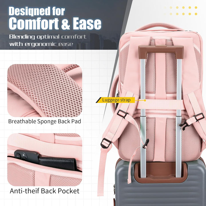 Velaybor Mochila de viaje de 42L con 4 cubos de embalaje, bolsa de...
