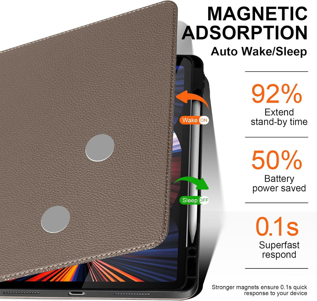 Funda de cuero para iPad Pro de 12.9 pulgadas 6ª/5ª/4ª/3ª