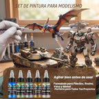 Juego de pintura modelo, kit de pintura en miniatura de 34