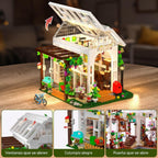 HOGOKIDS Juego de bloques de construcción de casa de flores con luces LED