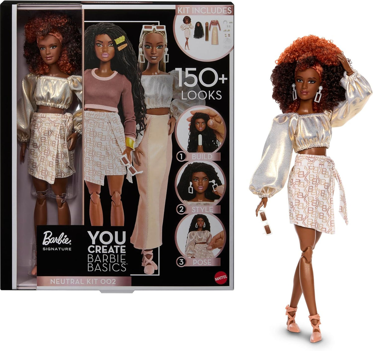 Barbie Basics You Create Neutral Kit 002 con muñeca de moda persona...