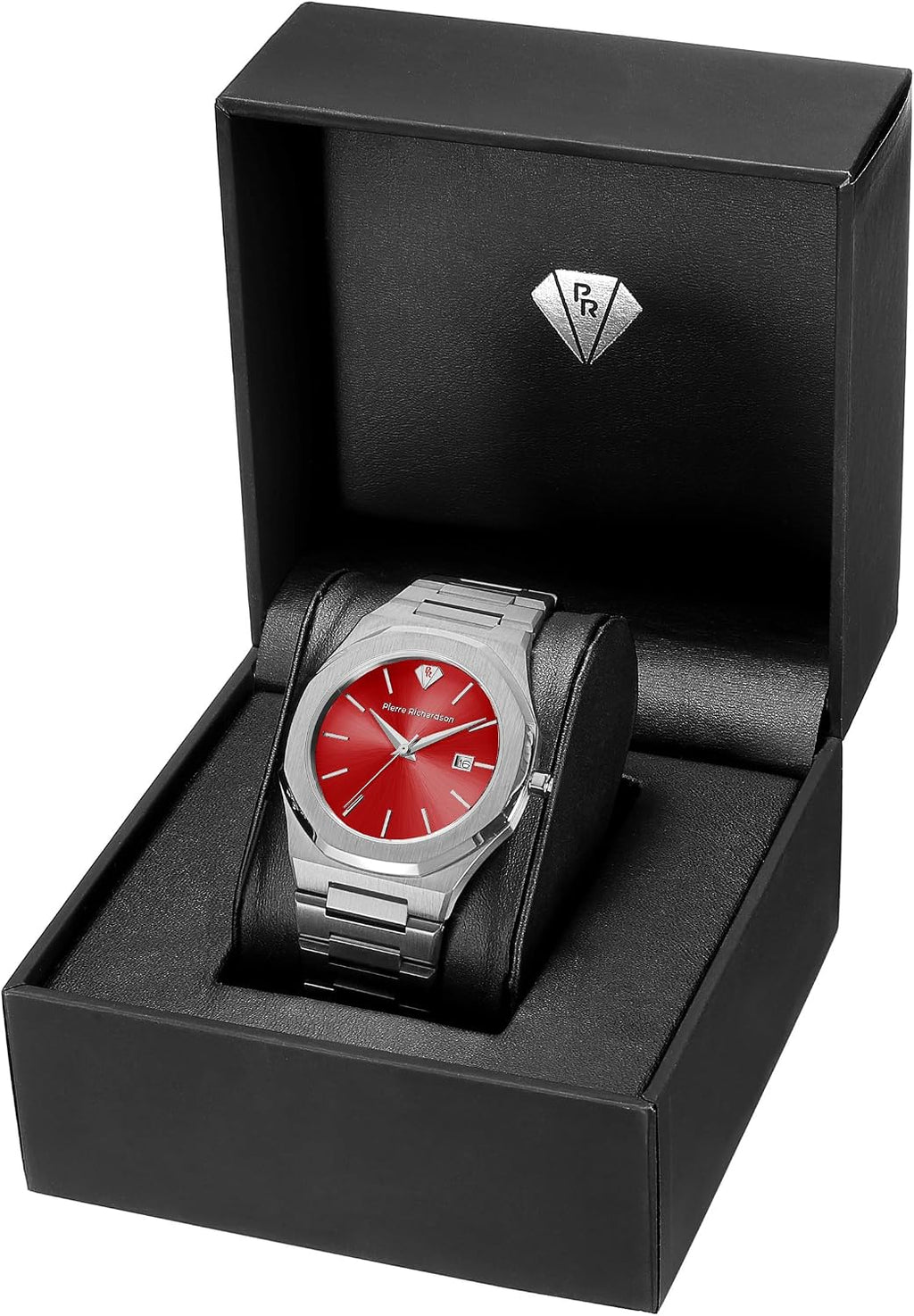 PIERRE RICHARDSON PR5428 Reloj de lujo para hombre – Movimiento de cuarzo japonés, acero inoxidable, 41mm, 5ATM resistente al agua, cristal de zafiro resistente a los arañazos – Reloj de vestir