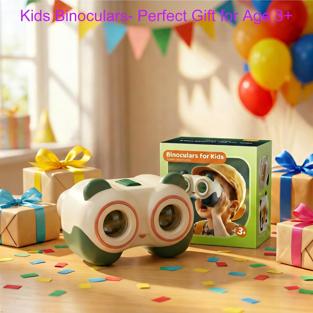 Binóculos Juguetes Científicos para Niños de 3-8 años: Panda Look - Regalo para Niños y Niñas | Aventura al Exterior y Juguete Educativo STEM para Avistamiento de Aves, Acampar, Senderismo - Edades 3-8 Regalo de Cumpleaños para Niños y Niñas