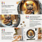 Rompecabezas Redondos para Adultos 1000 Piezas, Rompecabezas Difíciles y Desafiantes para Adultos, Rompecabezas de Ratón de Cueva 3D 1000 Piezas para Personas Mayores, Rompecabezas Visual