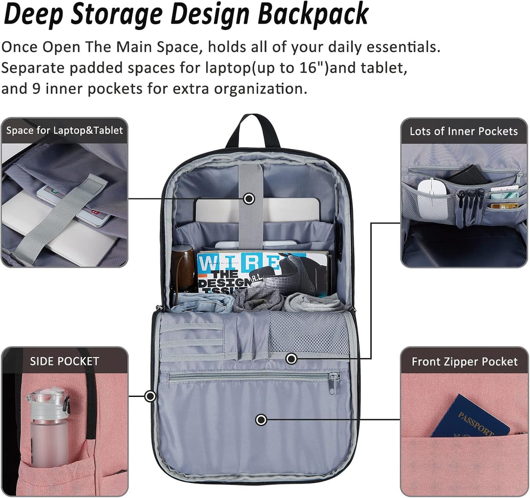 MAXTOP Mochila para portátil de almacenamiento profundo con puerto...