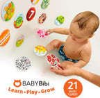 Tarjetas Didácticas Flotantes para Bañera - Aprende Números, Contar y Colores - Juguetes Educativos de Baño para Bebés y Niños Pequeños de 3 Meses o Más (Set de 21)