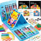Shuttle Art Juego de Arte para Niños de 335 Piezas, Suministros de Arte Multimedia, Kit de Arte de Regalo con Caballete Tríptico, 2 Blocs de Dibujo, 2 Libros para Colorear, Pasteles al Óleo, Crayones