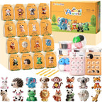 Kit de arcilla seca al aire, 16 animales para modelar arcilla mágica de secado al aire para niños, kits de arcilla de moldeo suave y no pegajosa con herramientas instrucciones para el hogar, regalos