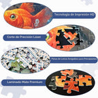 Rompecabezas de 1000 piezas de peces de gato curioso para adultos, desafiante y divertido arte de peces aterrorizados, acabado mate premium, 27.56 x 19.68 pulgadas, perfecto para noches de juego