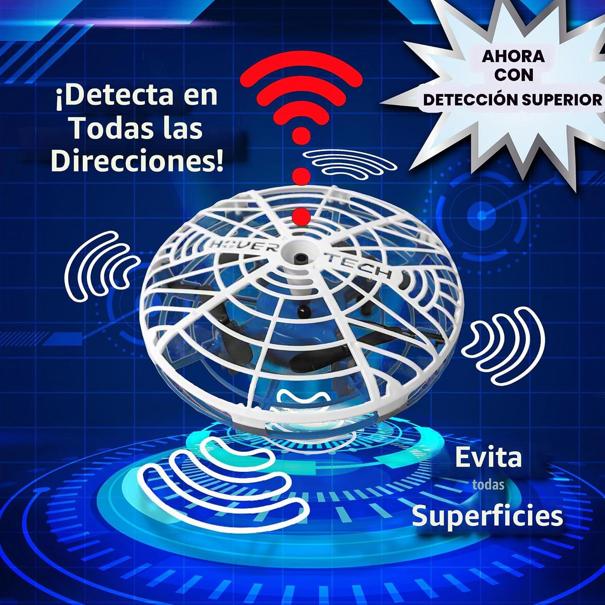 HoverTech Aero-Drone 360 para niños, acrobacias increíbles, sensores avanzados, control de mando manual, varias altitudes, a partir de 6 años