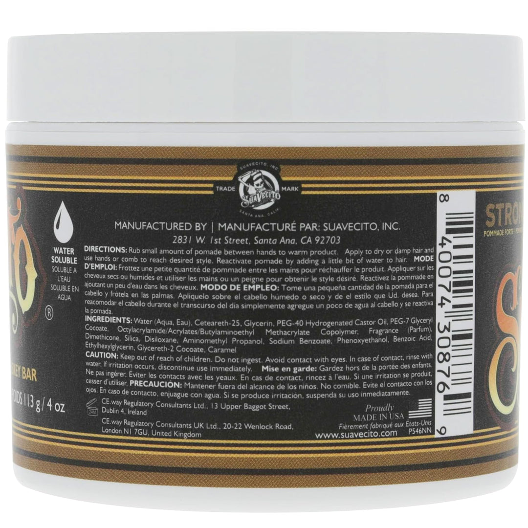 Suavecito Pomade Firme (Strong) Hold Whisky Bar Scent 4 oz - Pomada...