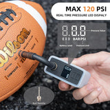 ROCKBROS Mini bomba eléctrica de bicicleta con pantalla LED, máx. 1...